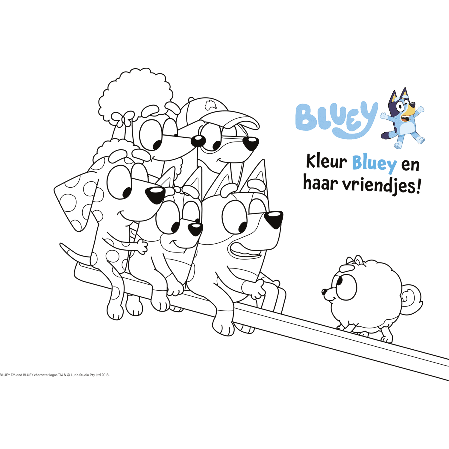 Speelboek Bluey kleurplaat